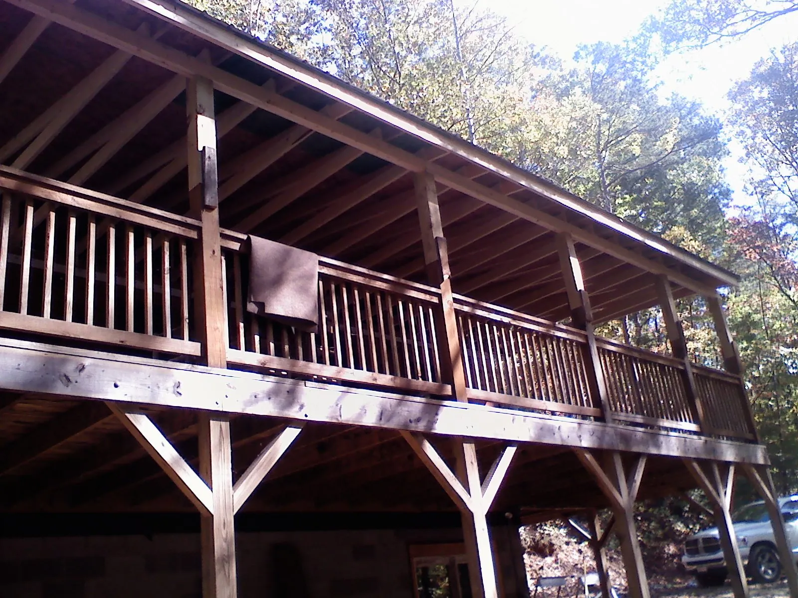 Timber framing under a new elevated porch and deck — Roof Leak Repair in Tennessee Colony by Roofing Brothers